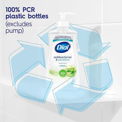 Dial Antibacterial Defense Liquid Hand Soap + Aloe, Aloe Scent, 11 Fl Oz (Pack of 12), Dermatologist-Tested Hand Wash, Gentle Formula