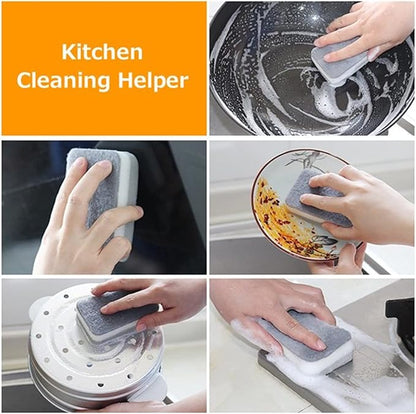 20pcs Sponge Scouring Pads Dish Washing Scrub Sponge Cleaning Scrubber Brush for Kitchen Garage Bathroom House Toilet Bowl Brush and (Grey, One Size), Gray