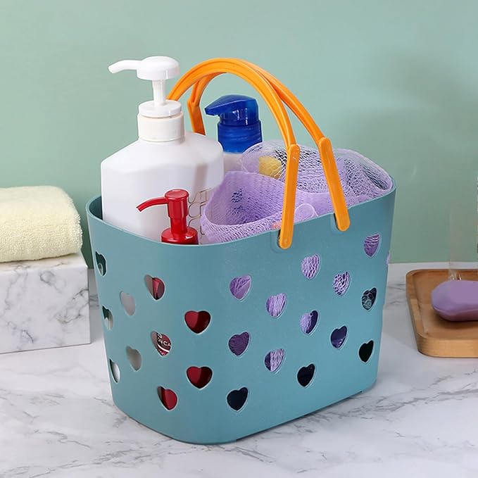 Laundry Hamper, Bathroom Organizers And Storage, Plastic Storage Baskets With Handles Hollow Shower Baskets With Holes, Bathroom Organizers Toiletry Bag Basket (gray)