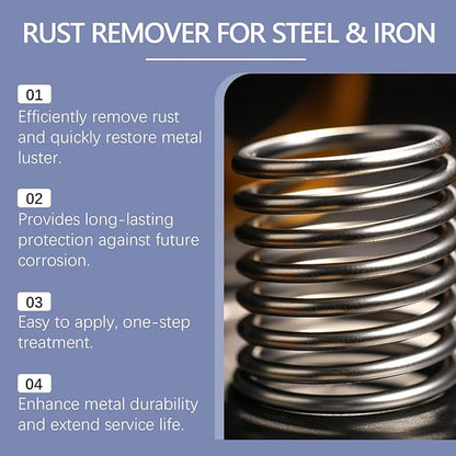 120ml Highly Concentrated Rust Remover for Steel & Iron – Fast-Acting Rust Remover Spray for Tools, Kitchen Utensils, Bathroom Hardware, Multi-Scene Rust Stain Remover (2pack)
