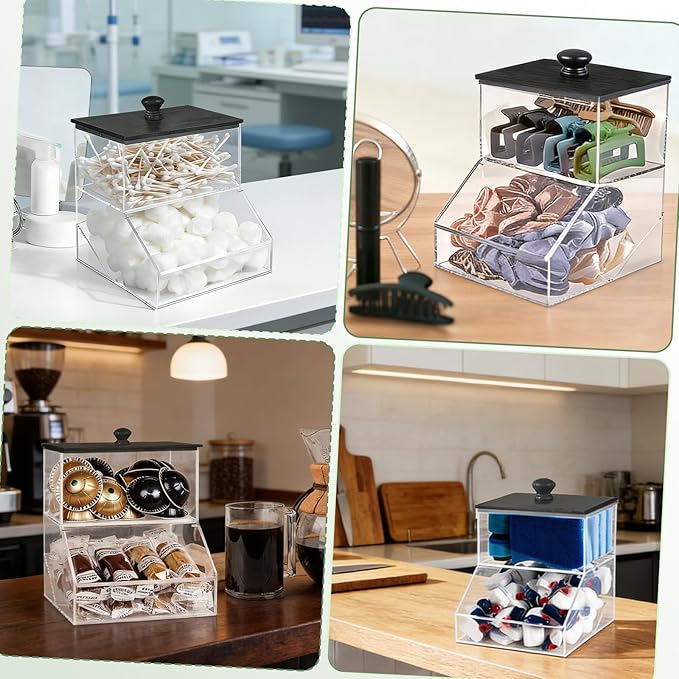 2 in 1 Dryer Sheet Holder & Laundry Pods Container, Laundry Detergent Organizer Container with Lid, Acrylic Laundry Room Organization Storage Containers with Labels, Dishwasher Pod Holder