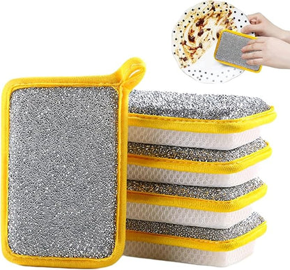 Reusable Washing Up Sponge,Multi-Purpose Absorbent Sponge,Dual-Sided Kitchen and Bathroom Cleaning Products,Bowl Dish Cleaning Pad Scrubber,Kitchen Dishwashing Cleaning Tool 5 Pcs