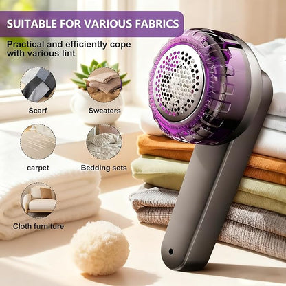 Fabric Shaver and Lint Remover, Rechargeable YOUNKKEE Electric Lint Remover, Quickly Removes Lint Without Damaging Clothes, Suitable for Clothing, Sweaters, Blankets, Sofas, and Pillows