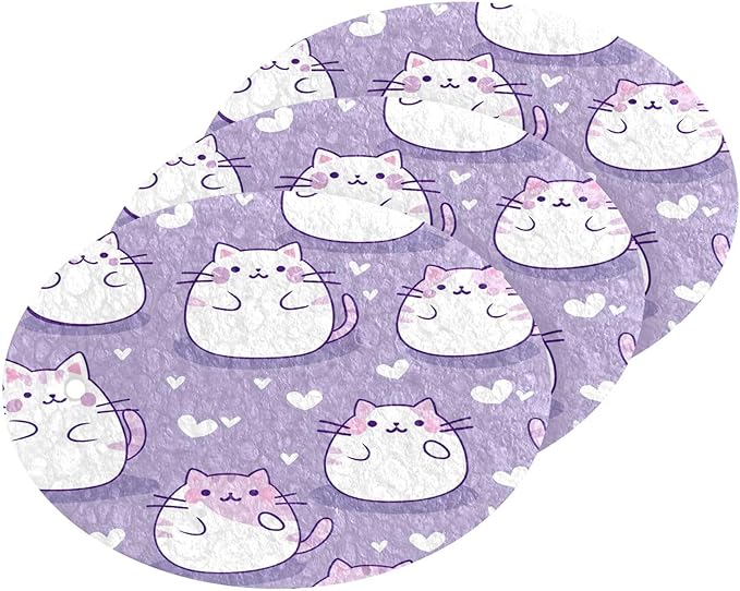 Cute Cat Kitchen Scrub Sponges, Pop-up Kitchen Cleaning Sponges Reusable Dish Washing Sponges for Bathroom Household Cleaning 3 Pack - Non Scratch Scrubber