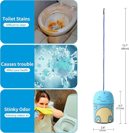 Toilet Bowl Cleaner-Cute Dinosaur-Shaped Toilet Bowl Cleaner Bottle Automatic Bathroom Toilet Tank Cleaner Easy-To-Use Septic Safe Toilet Cleaner in Bottle with Ocean Scent (1, blue)