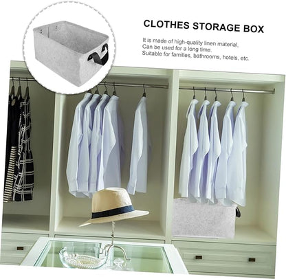 GLEAVI Collapsible Grey Storage Basket with Straps Medium Folding Clothes Container for Laundry Book Organization Multifunctional Home Textile Organizer for Pets