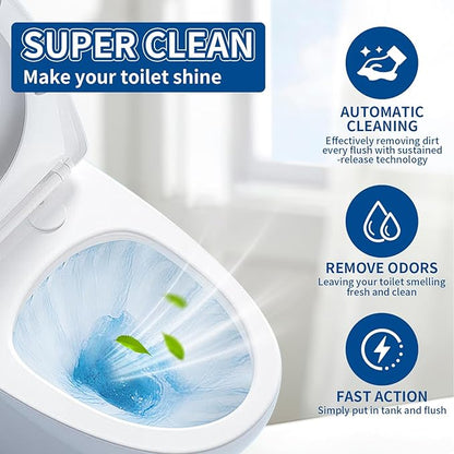 Toilet Bowl Cleaners, Toilet Cleaner, Automatic Long Lasting Continuous Toilet Bowl Cleaner, Prevent Stain Build Up Deep Clean, Each Pack for About 3 Months' Supply, Blue
