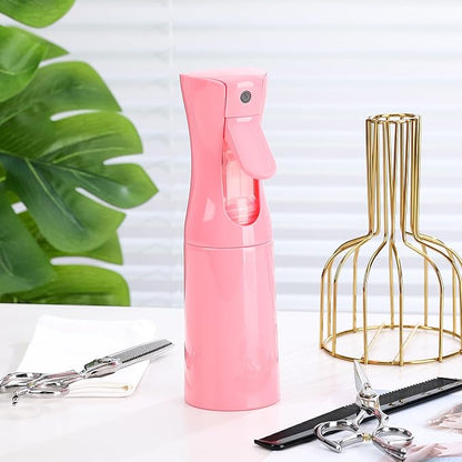 (Pink Hair Mister Spray Bottle，Spray Water Bottle Fine Mist Refillable Plants（6.8OZ /200ML） Barber，Showering Pets, Plants, travel, Ironing and Cleaning ﻿ ﻿ ﻿(Continuous Spray)