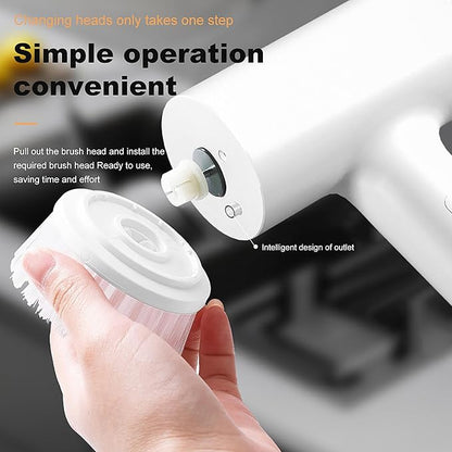 Can add Cleaning Cleaner ,Electric Spin Scrubber Handheld scrubbers for Cleaning， Electric Dishgun，Spin Brush for Cleaning Set，5 Replaceable Brush Heads Kitchen, Shower, Floor, Bathroom Turboscrub