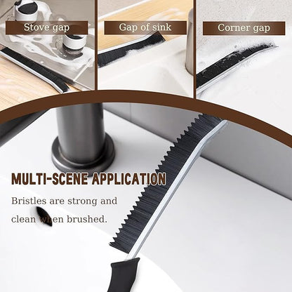 3Pcs Crevice Cleaning Brush Tool Grout Brush Cleaning Supplies, Home Essentials Bathroom Multifunctional Gap Scrub Hard Bristle Brushes for Household Use (Black Cleaning Brush-B)