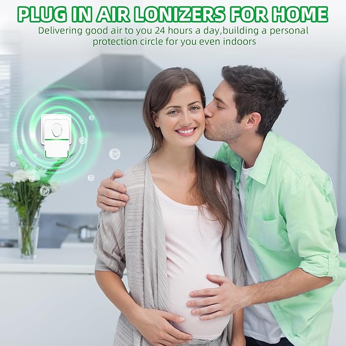 8Pack Air Ionizer Plug In Air Purifier with Negative Ion Generator,Air Ionizers for Dust Mites Plug in,Quiet Mini Air Freshener for Bedroom,Office,Basement,Air Purifiers for Odor,Pets Smell,Dust,Smoke