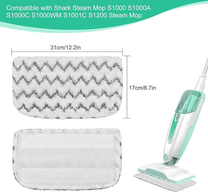 8 Pack Microfiber Steam Mop Replacement Pads for Shark Steam Mop S1000, S1000A, S1000C, S1000WM, S1001C Dirt Grip Steam Mop Pads, Washable & Reusable Microfiber Mop Pads for All Floor Clean