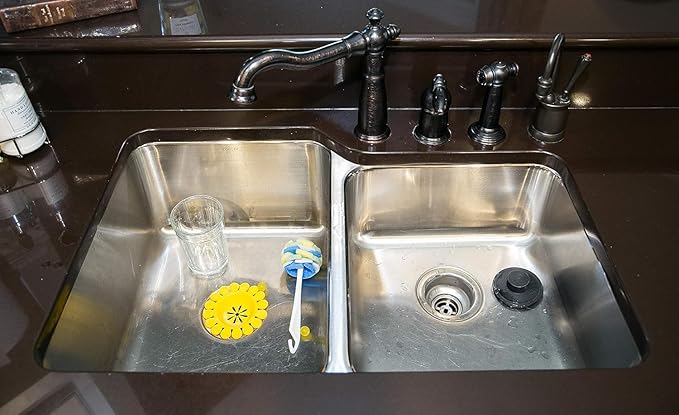 Compac Sink Daisy Scented Kitchen Sink Strainer Infuses & Freshens Your Sink, Must Have Kitchen Sink Accessories, Sink Drain Strainer - Catcher, Yellow, Lemon Scent, 12 Count, (Pack of 12)
