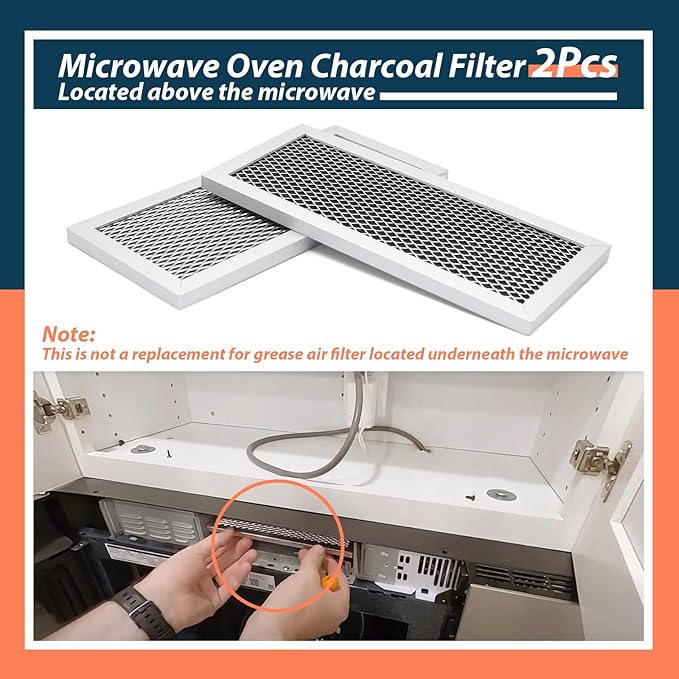 2Pcs Microwave Oven Charcoal Filter Replacement for Samsung Model ME19R7041FS ME19R7041FS/AA ME19R7041FT ME19R7041FT/AA ME19R7041FB ME19R7041FB/AA