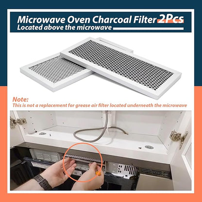 2Pcs Microwave Oven Charcoal Filter Replacement for Samsung Model ME19R7041FS ME19R7041FS/AA ME19R7041FT ME19R7041FT/AA ME19R7041FB ME19R7041FB/AA
