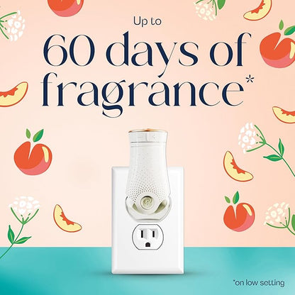 Glade PlugIns Refills Air Freshener, Juicy Peach & Elderflower, Scented and Essential Oils for Home and Bathroom, 0.67 Fl Oz, 5 Count