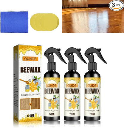 3PCS Beeswax Wood Polish - Furniture Polish - Wood Cleaner - Wood Floor Polish - Applicable To Living Room, Kitchen and Wooden Furniture Floors.