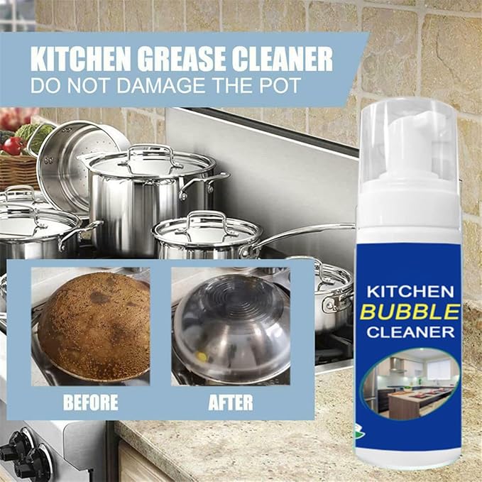 Foam Rust Remover Kitchen All-purpose Cleaning Bubble Spray, Multi-purpose Foam Kitchen Grease Cleaner, Rinse-free Cleaning Spray for Hood,pots,grill,sink (150ml)