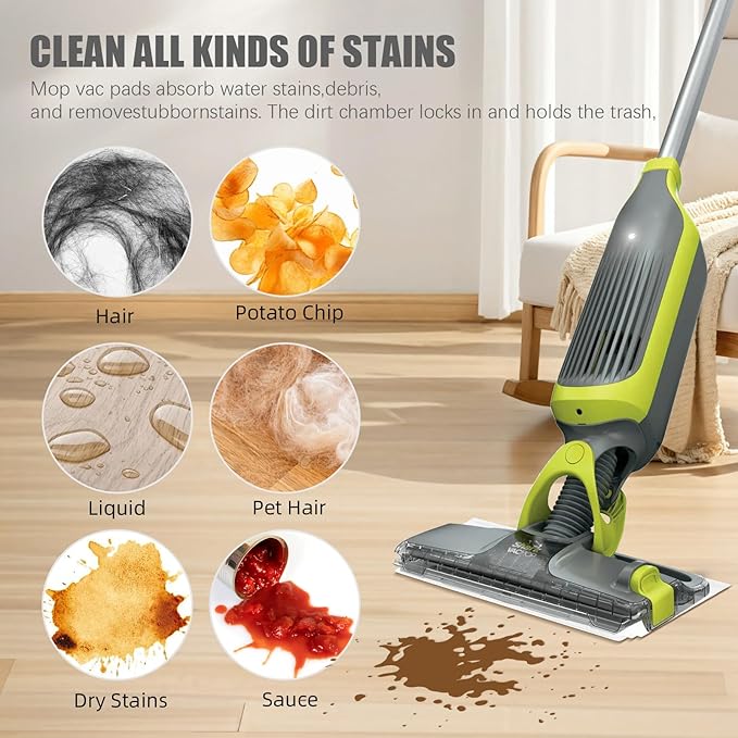 Disposable Mop Pad Refills compatible with Shark VACMOP Pro, 10 Pack, for VM252, VM200, VM190, VM250, VM251, VM200C, VM252C, QM250, VC205
