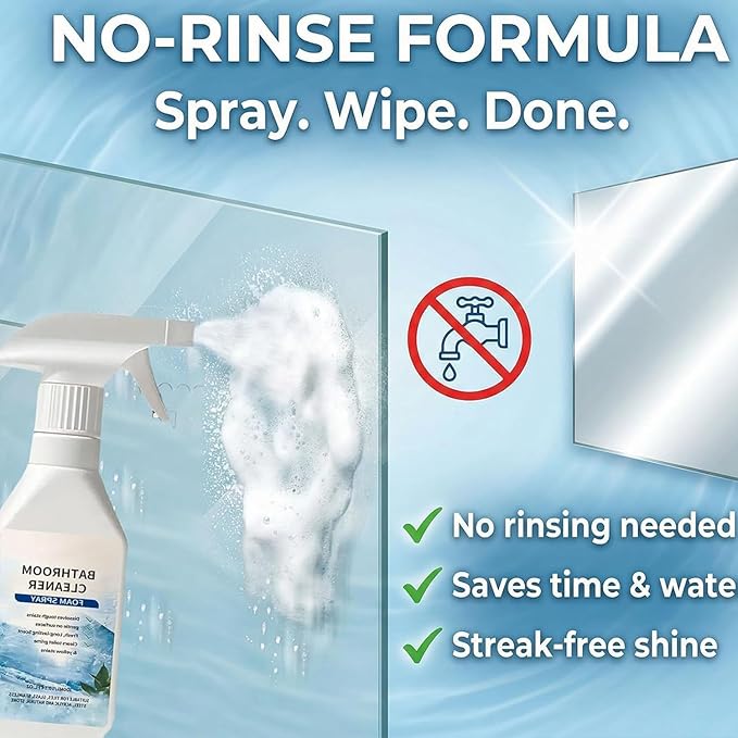 2026 Scale Remover Bathroom Cleaner,3.38oz Bathroom Cleaner Foam Spray,Powerful Bathroom Descaler Foam Cleaner,Multi-Surface Shower Foame,for Tiles,Glass,Stainless Steel,Toilets,Natural Stone (3)