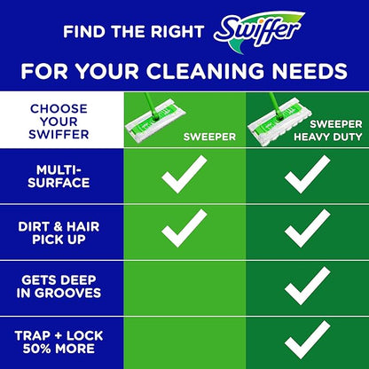 Swiffer Sweep + Mop, Dry Pads Refill, Floor Cleaner for Dirt, Dust, Hair, Cleaning Cloths for Mopping Home, Bathroom, Kitchen, Dust Mop, Floor Duster, Lavender, 52ct