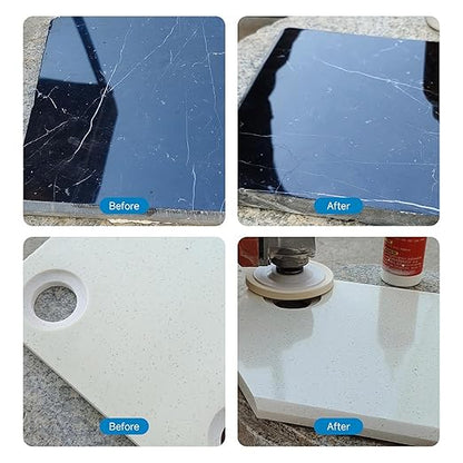 Granite Marble Quartz Polish - Stainless Steel & Metal Polish Paste - Mirror Finish for Countertops, Furniture, Stone Care & Renovation
