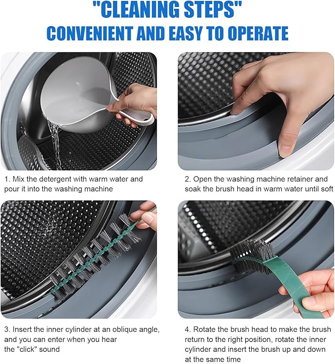 Dryer Vent Cleaner - Drum Washing Machine Effective Dryer Vent Lint Remover | Inner Wall Dirt Cleaning Soft Brush for, Floor Drain, Air Conditioner, Slot