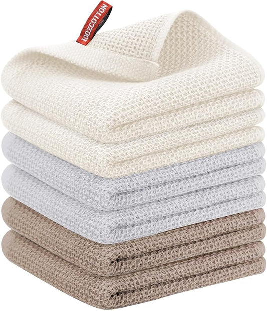 Nialnant 6 Pcs Kitchen Hand Towels, 100% Cotton Dish Towels for Washing Dishes, Super Soft and Absorbent Tea Towel-13 x 28 in