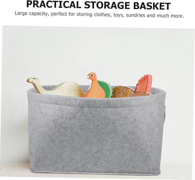 Zerodeko Felt Storage Basket Large Sundry Organizer for Bedroom Closet Laundry Hamper for Clothes Cosmetics with High Capacity and Home Function