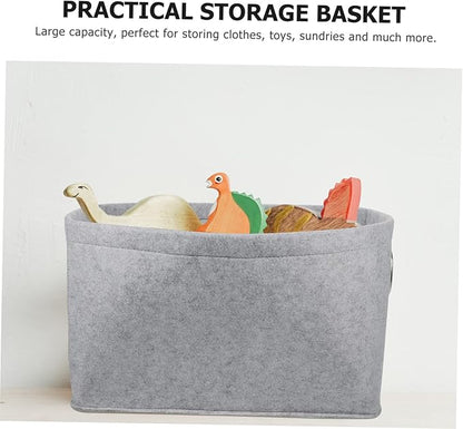 Zerodeko Felt Storage Basket Large Sundry Organizer for Bedroom Closet Laundry Hamper for Clothes Cosmetics with High Capacity and Home Function