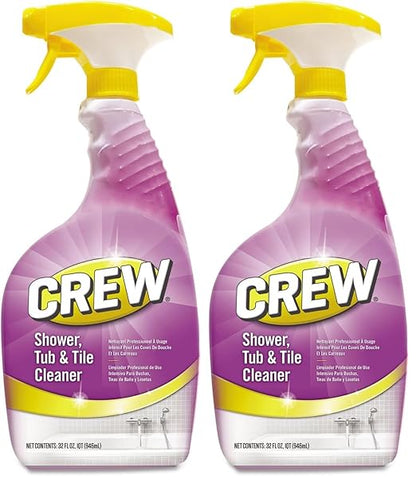 Diversey CREW CBD540281 Shower, Tub and Tile Cleaner, Removes Soap Scum & Hard Water Deposits, Fresh Scent, Ready-to-Use, 32-Ounce (Pack of 2)