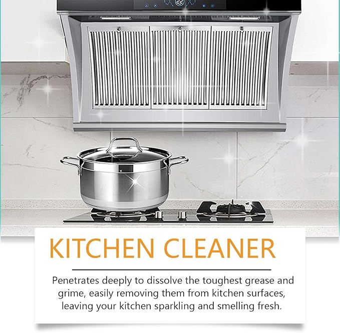 Kitchen Foam Cleaner Spray, All-purpose Grease Cleaner Spray for Pots, Pans, Surfaces & Appliances, Multipurpose Foam Cleaner Kit, Kitchen Cleaner Set