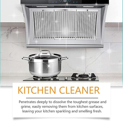 Kitchen Foam Cleaner Spray, All-purpose Grease Cleaner Spray for Pots, Pans, Surfaces & Appliances, Multipurpose Foam Cleaner Kit, Kitchen Cleaner Set