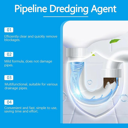 Pipeline Dredging Agent, Drain Clog Remover Agent, Powerful Pipe Dredging Agent,Kitchen Unblocker,Powerful Sink and Drain Cleaner Powder,Fast Foaming Cleaning Tool for Kitchen Toilet Pipeline