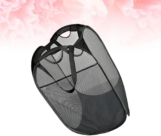 KOMBIUDA Collapsible Laundry Basket Square Folding Clothes Hamper for Dirty Clothes Storage Eco-friendly Material Capacity Organizer for Home and Black