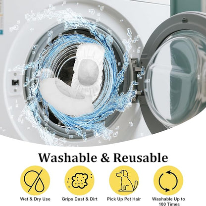 Microfiber Steam Mop Pads Replacement Compatible with Oreck Steam Mop STEAM100 / STEAM100LRH, Washable Reusable Steam Mop Covers Bonnets for Hardwood Floor Cleaning (8 Pack)