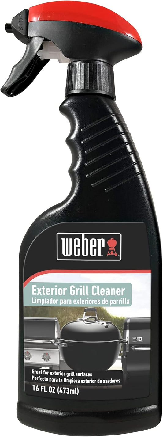 Weber Exterior Grill Cleaner, Black – Streak‑Free Spray for Removing Grease, Grime & Water Spots on Stainless Steel, Painted Steel & Porcelain‑Enamel Surfaces