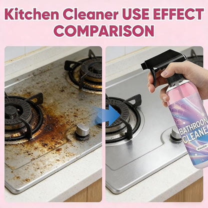 Heavy Duty Bathroom Scrubbing Solution, Bathroom Descaler Foam Cleaner, Powerful Pink Bathroo𝐦 Cleaner Spray, All-Purpose Bathrooms Descaler Foam Spray, For Floor,Showers,Glass Surfaces (1pcs)