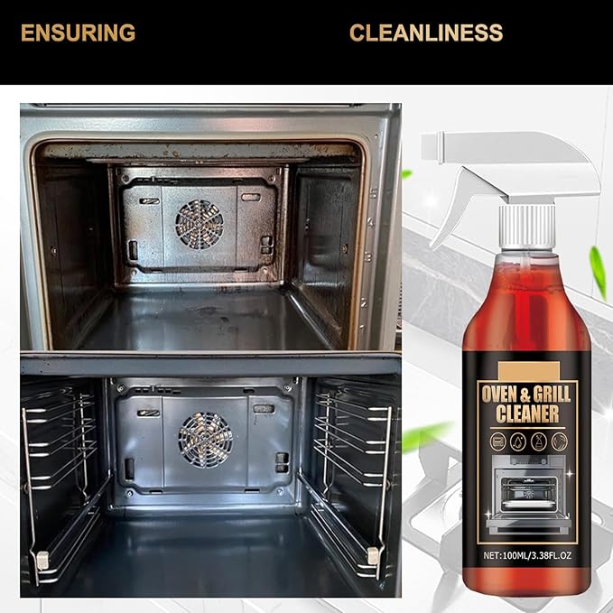Oven And Grill Cleaner,Stovetop Cleaner,Heavy Duty Oven And Grill Cleaner Spray,For Stovetops, Grates, Stainless Steel- Removes Grease, Burnt-On Food & Grime (3PC)