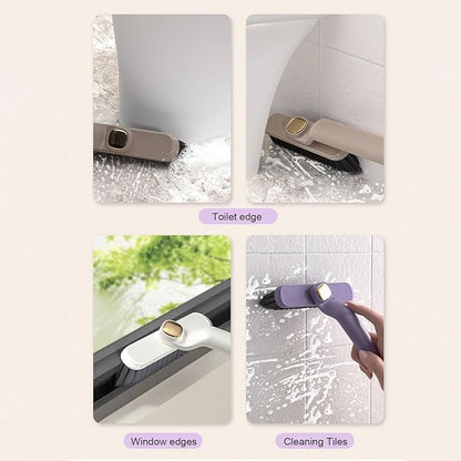 Tile Grout Brush Crevice Floor Scrub Brush Gap Cleaning Brush Swivel Handle Corner Cleaning Brush Versatile Groove Brush for Home Kitchen Bathroom Purple