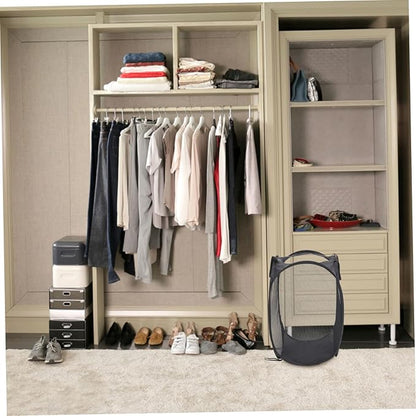 Collapsible Laundry Basket Handles Large Capacity Mesh Hamper for Dirty Clothes Storage Portable Clothes Organizer for Bedroom and Laundry Room