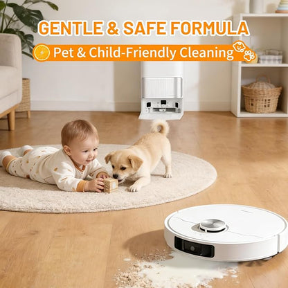 Sweet Orange Scent Floor Cleaning Solution Compatible with Dreame Cleaning Solution, Floor Cleaner for Hardwood Tile Hardfloor, Compatible Robot Vacuums with Mopping and Wet Dry Vacuum (1 Bottle)