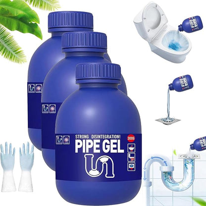Strength Drain Cleaner - Powerful Pipe Dredging Agent, Pro Hair Drain Clog Remover & Cleaner, Quickly Clean Sewers and Eliminate Odors, Suitable for Bathroom, Kitchen, Shower, Sink & Toilet (3Pcs)