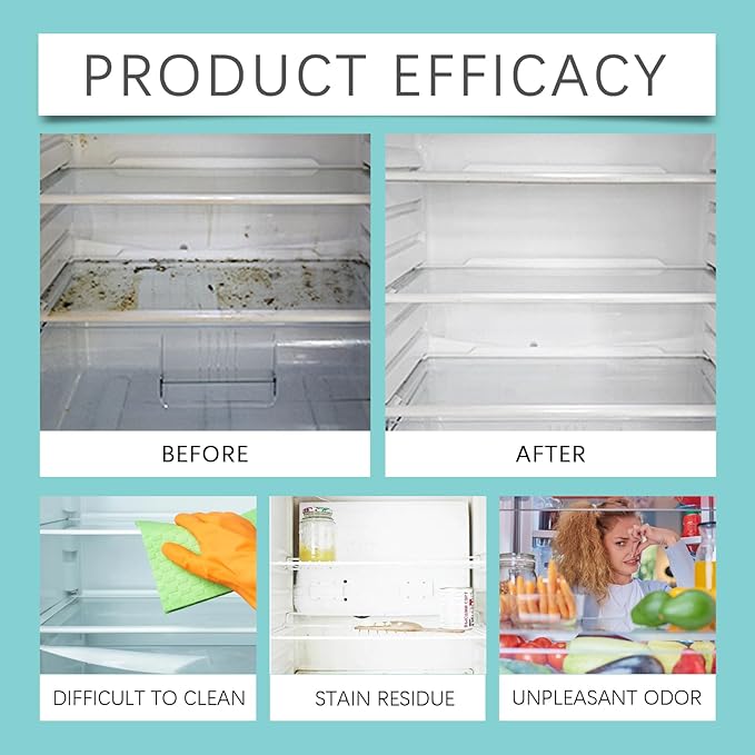 Refrigerator Cleane Spray,Deep Removes freezer Stains Grime,Desalting Odors Household Cleaning Spray,Fridge Hygiene Cleaner 4 oz