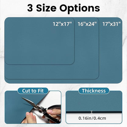PoYang 31.5"x17" Coffee Mat X-Large, Coffee Bar Accessories for Countertop, Absorbent Dish Drying Mat, Anti-Slip and Hide Stain Pad for Espresso Machine, Espresso Maker and Kitchen Counter, Blue