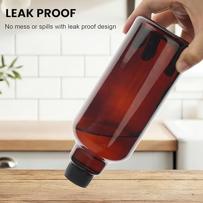 Glass Spray Bottles 16.9oz Empty Spray Bottle Mist/Stream Spraying Small Refillable Containers for Hair Care, Cleaning Solutions, Plants, Essential Oils 2 Pack (Brown, 16.9oz)