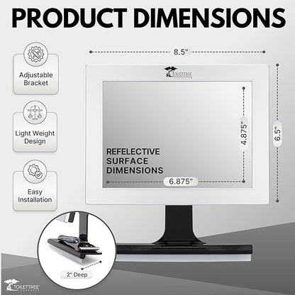 ToiletTree Products Fogless Shower Mirror with Squeegee - Anti-Fog Mirror - Adjustable Shaving Mirror with a Squeegee - Rust-Proof, Impact-Resistance Bathroom Shower Mirror