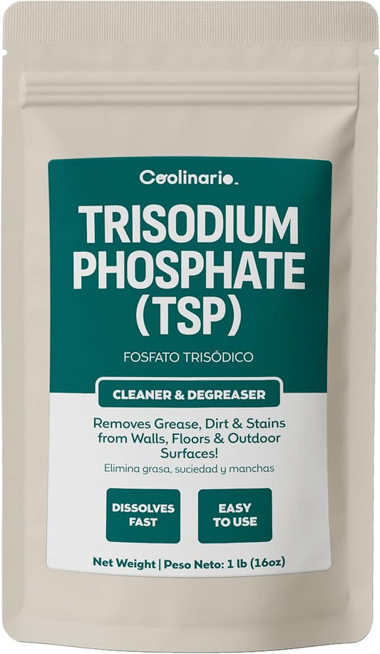 Trisodium Phosphate - TSP Cleaner (1 LB) Heavy-Duty Cleaner & Degreaser for Walls, Floors & Outdoor Surfaces | Removes Grease, Dirt & Stains | Ideal for Home & Industrial Use