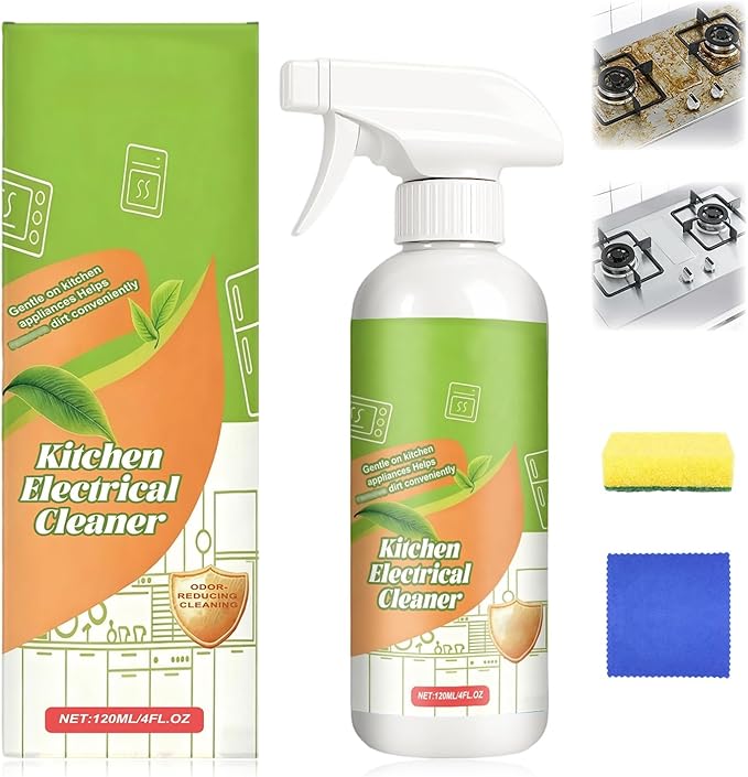 Electrolyzed Ion Kitchen Cleaner Spray, Cleanse Natural Enzyme Formula to Household Appliances, Multi Purpose Cleaner, Kitchen Appliance Cleaner for Hold, Oven, Stove, Range Hood