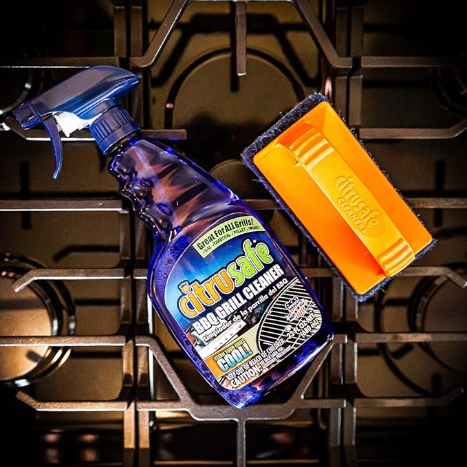 Grill Cleaning Spray - BBQ Grid And Grill Grate Cleanser By Citrusafe (23 oz)
